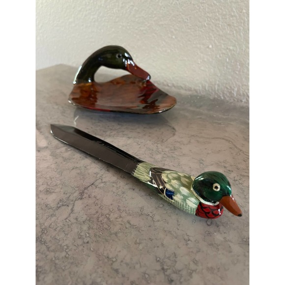 Vintage Wooden Mallard Duck Small Tray and envelop opener - Picture 4 of 7
